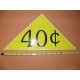 Large Yellow Price Triangle Vinyl Sticker 40¢